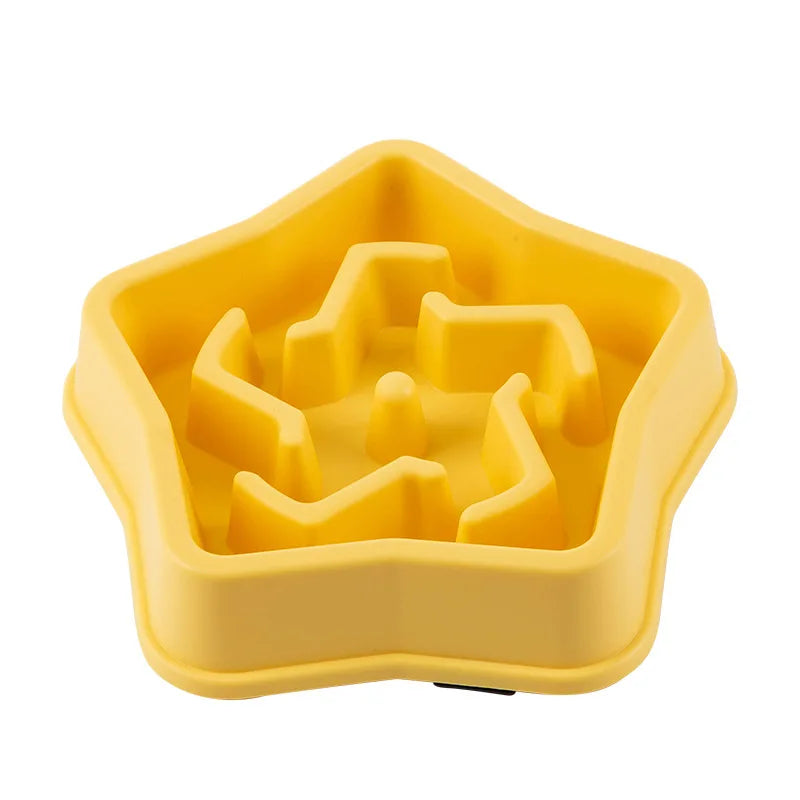 Pet Slow Food Bowl Non-slip Multiple Colors Shapes