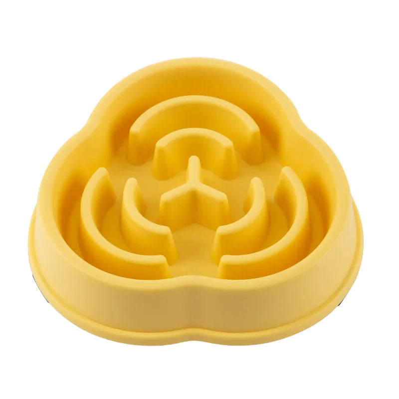 Pet Slow Food Bowl Non-slip Multiple Colors Shapes