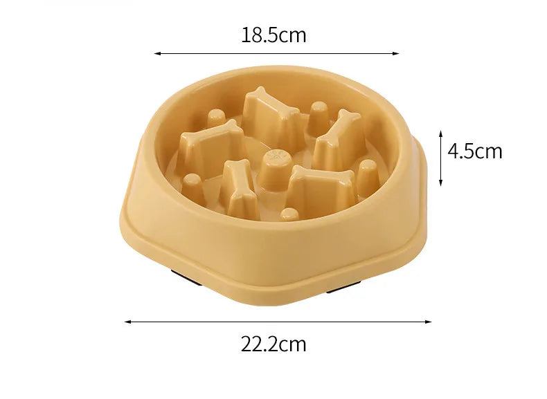 Pet Slow Food Bowl Non-slip Multiple Colors Shapes