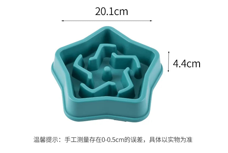 Pet Slow Food Bowl Non-slip Multiple Colors Shapes