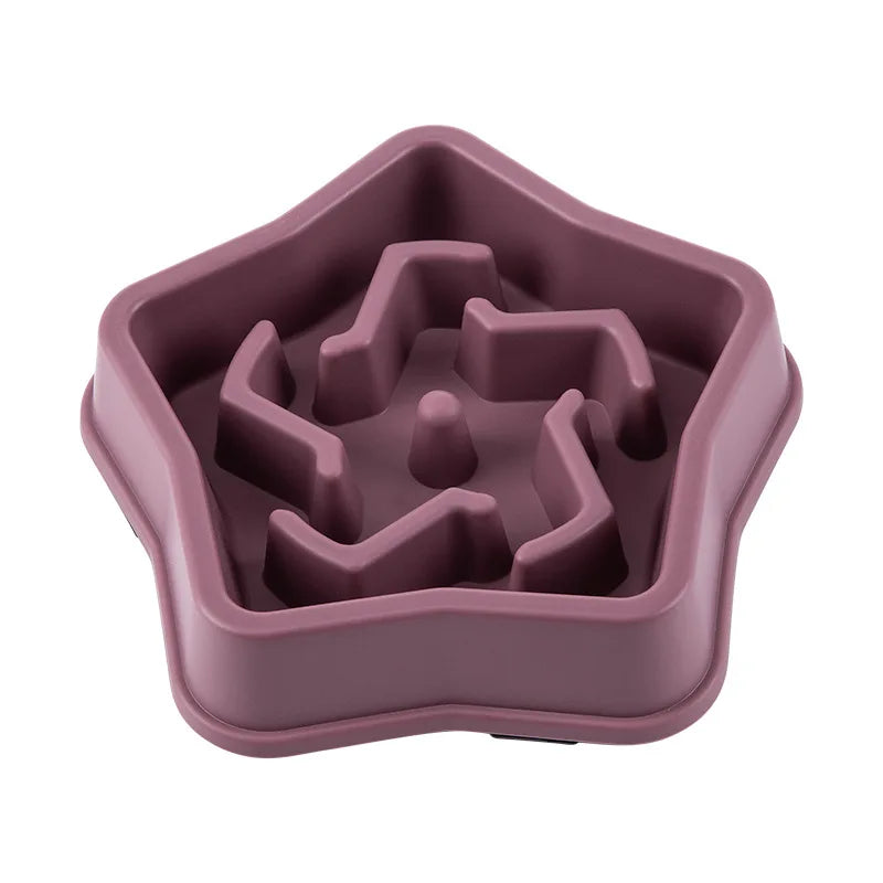 Pet Slow Food Bowl Non-slip Multiple Colors Shapes