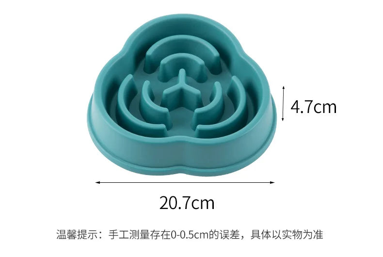 Pet Slow Food Bowl Non-slip Multiple Colors Shapes