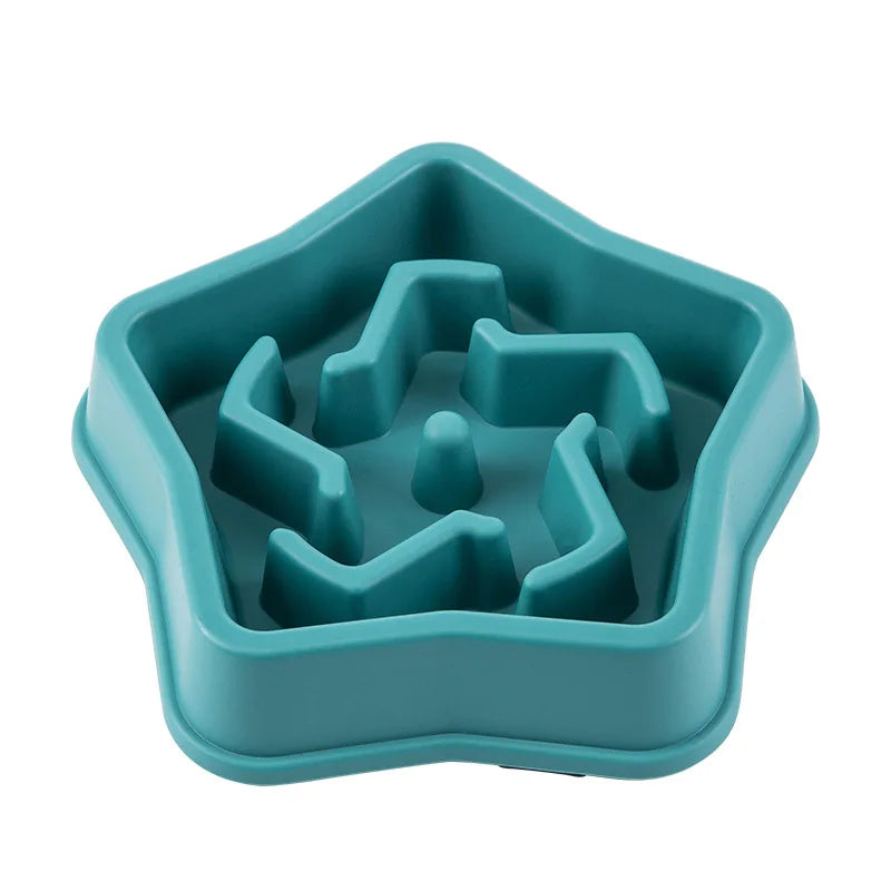 Pet Slow Food Bowl Non-slip Multiple Colors Shapes