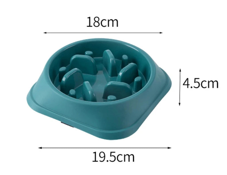Pet Slow Food Bowl Non-slip Multiple Colors Shapes