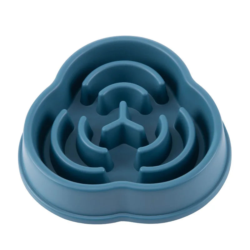 Pet Slow Food Bowl Non-slip Multiple Colors Shapes