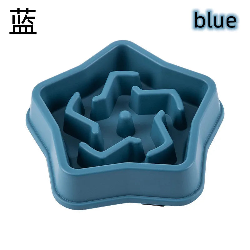 Pet Slow Food Bowl Non-slip Multiple Colors Shapes