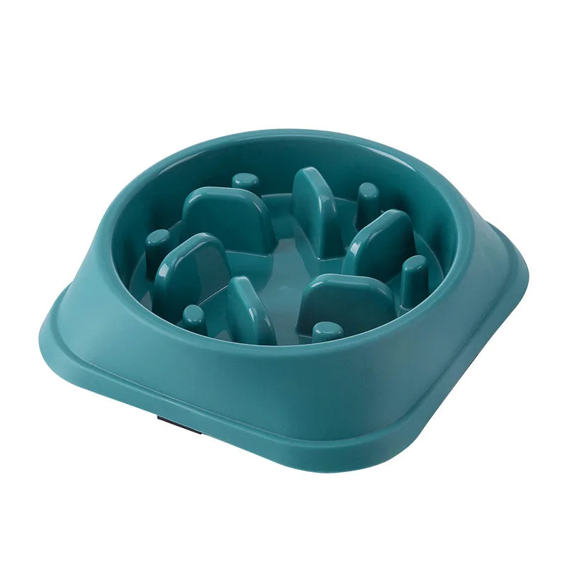 Pet Slow Food Bowl Non-slip Multiple Colors Shapes