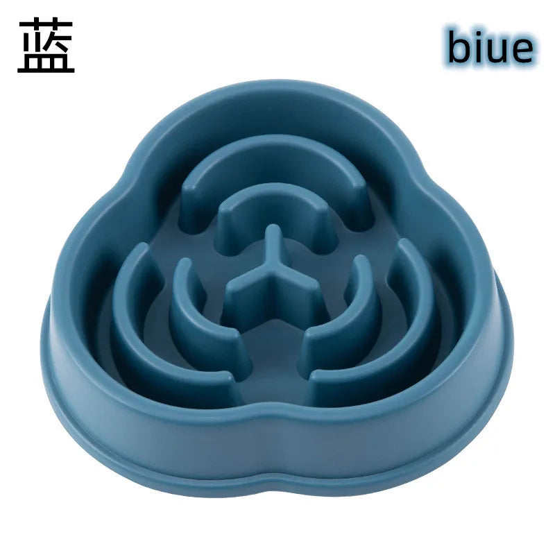 Pet Slow Food Bowl Non-slip Multiple Colors Shapes