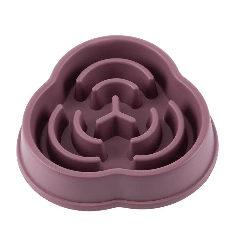Pet Slow Food Bowl Non-slip Multiple Colors Shapes