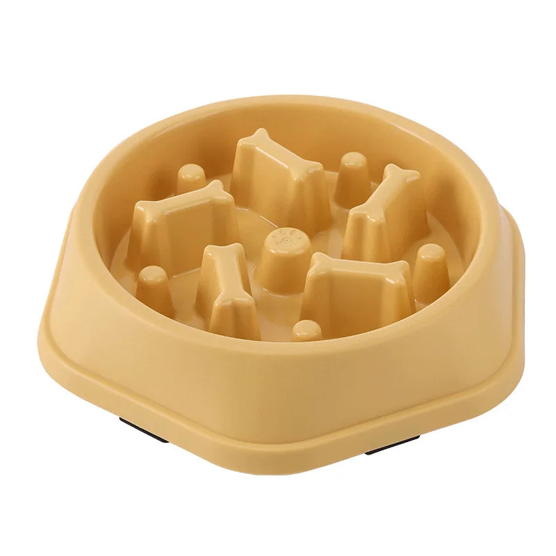 Pet Slow Food Bowl Non-slip Multiple Colors Shapes