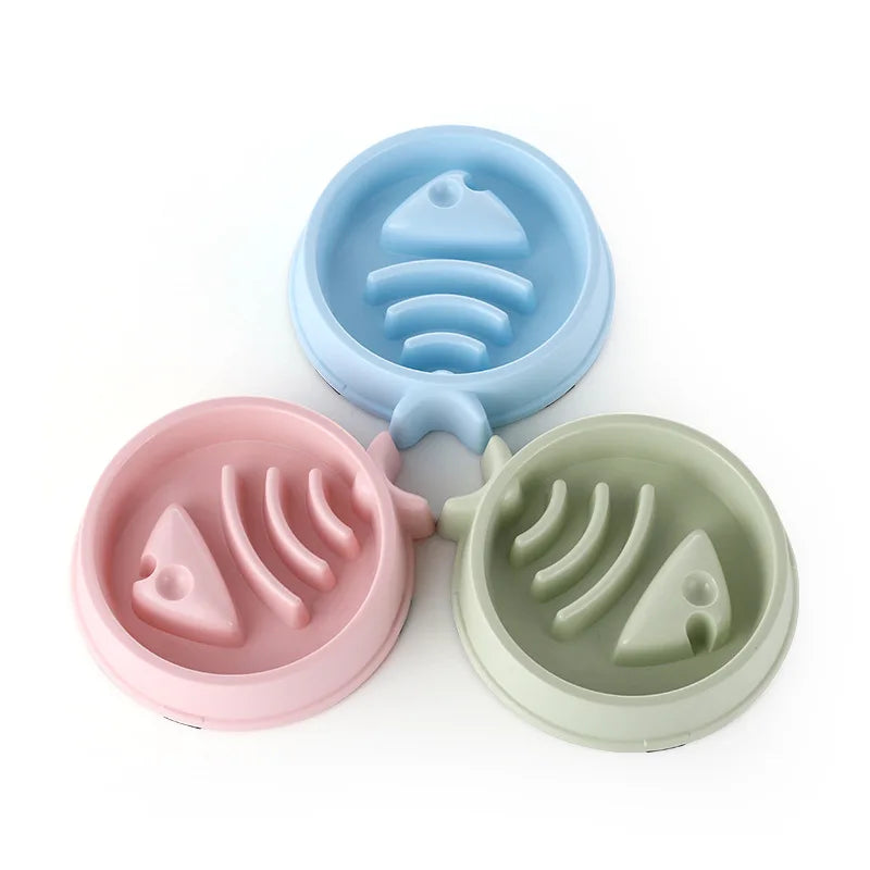Pet Slow Food Bowl Non-slip Multiple Colors Shapes