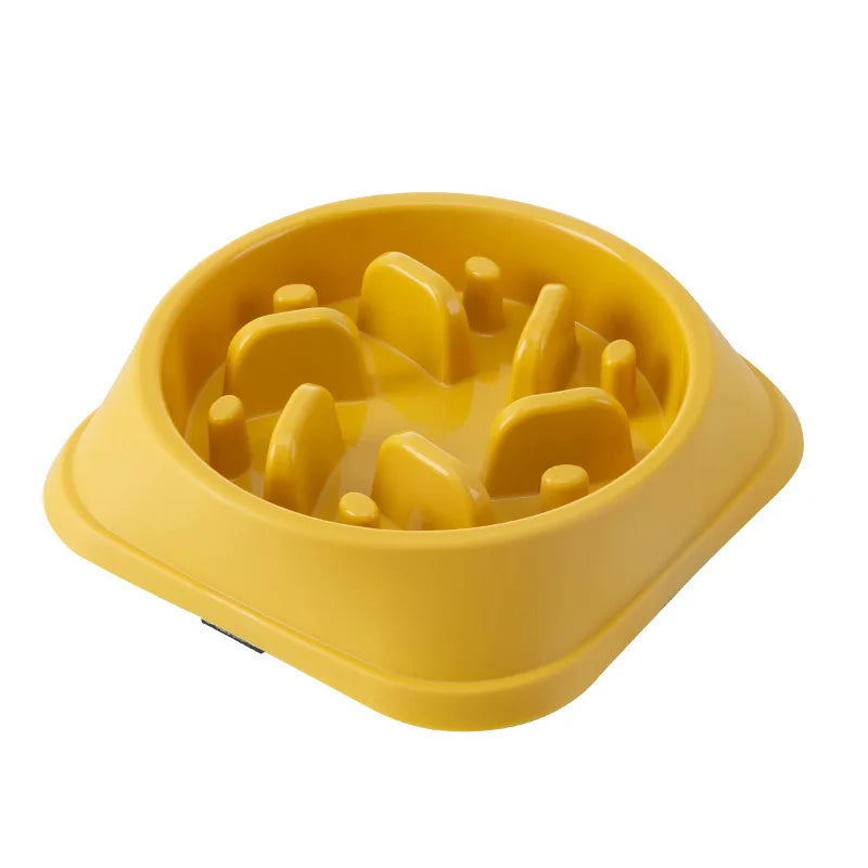 Pet Slow Food Bowl Non-slip Multiple Colors Shapes