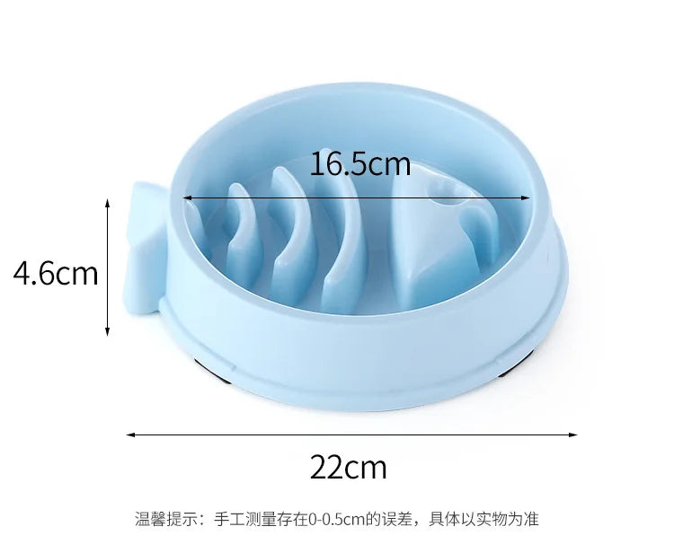 Pet Slow Food Bowl Non-slip Multiple Colors Shapes