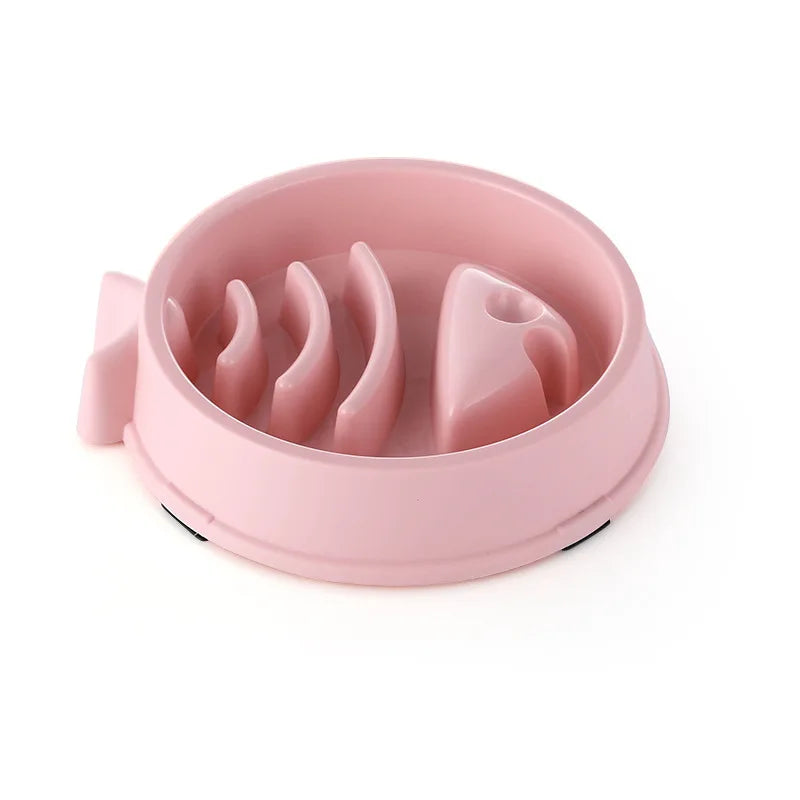 Pet Slow Food Bowl Non-slip Multiple Colors Shapes