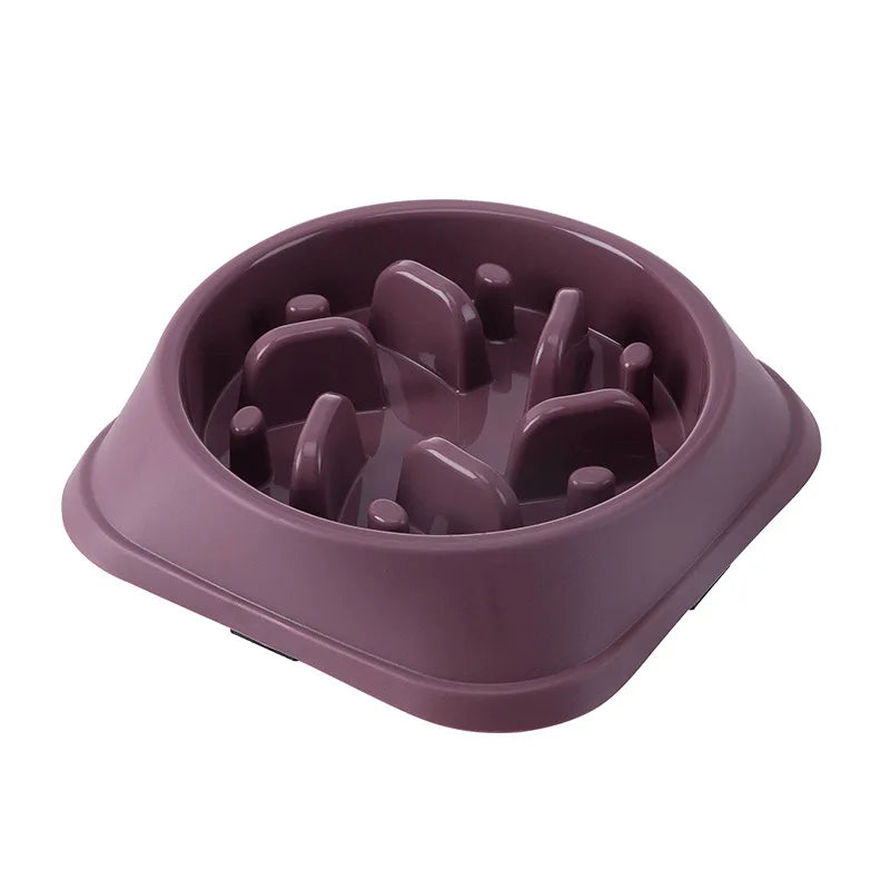 Pet Slow Food Bowl Non-slip Multiple Colors Shapes