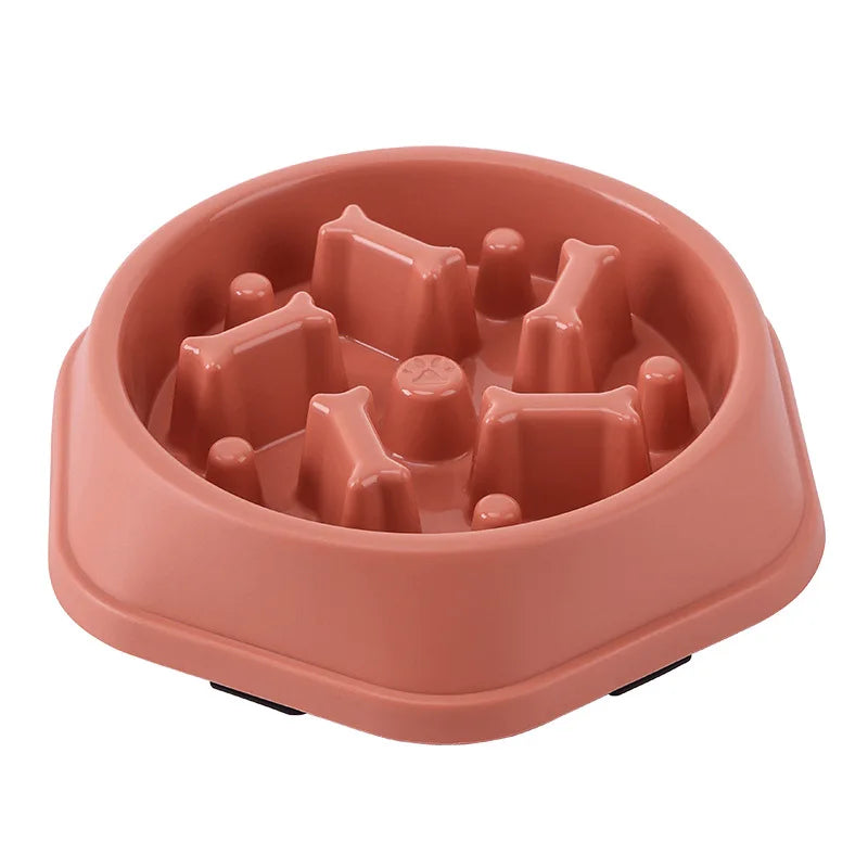 Pet Slow Food Bowl Non-slip Multiple Colors Shapes